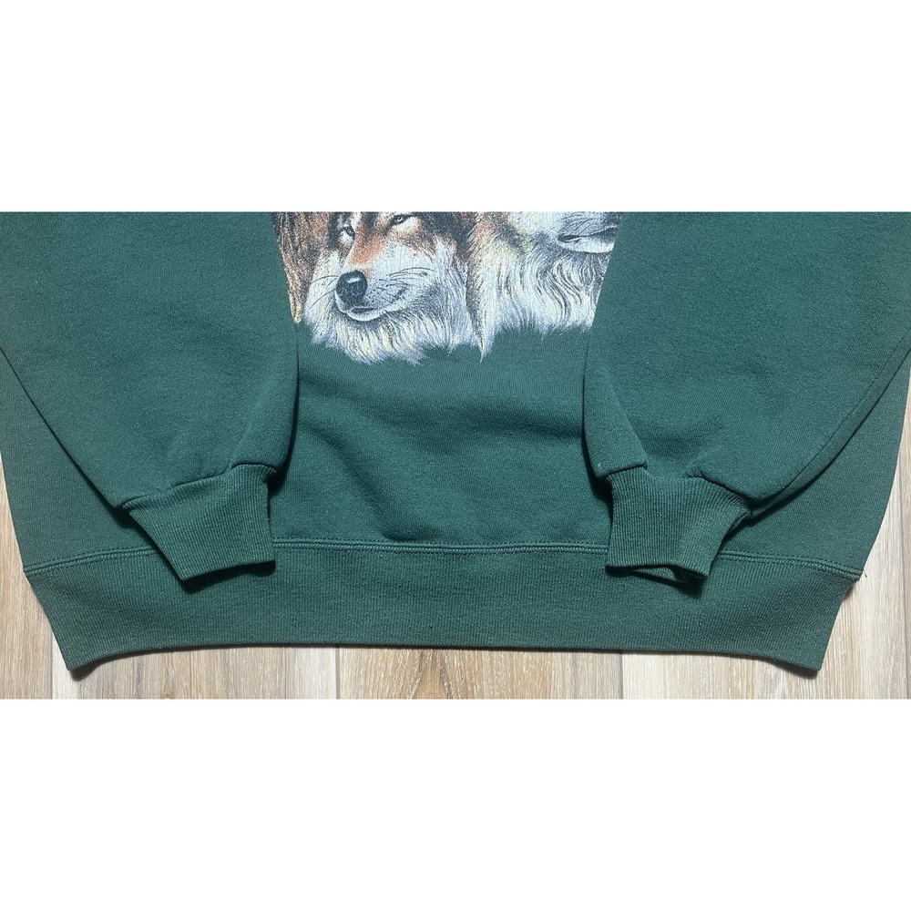 Wolfpack Double Side Green Sweatshirt Utah Ogden Valley - Vintage Size Large - Picture 6 of 13